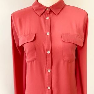 LOFT Front Pocket Long Sleeve Blouse